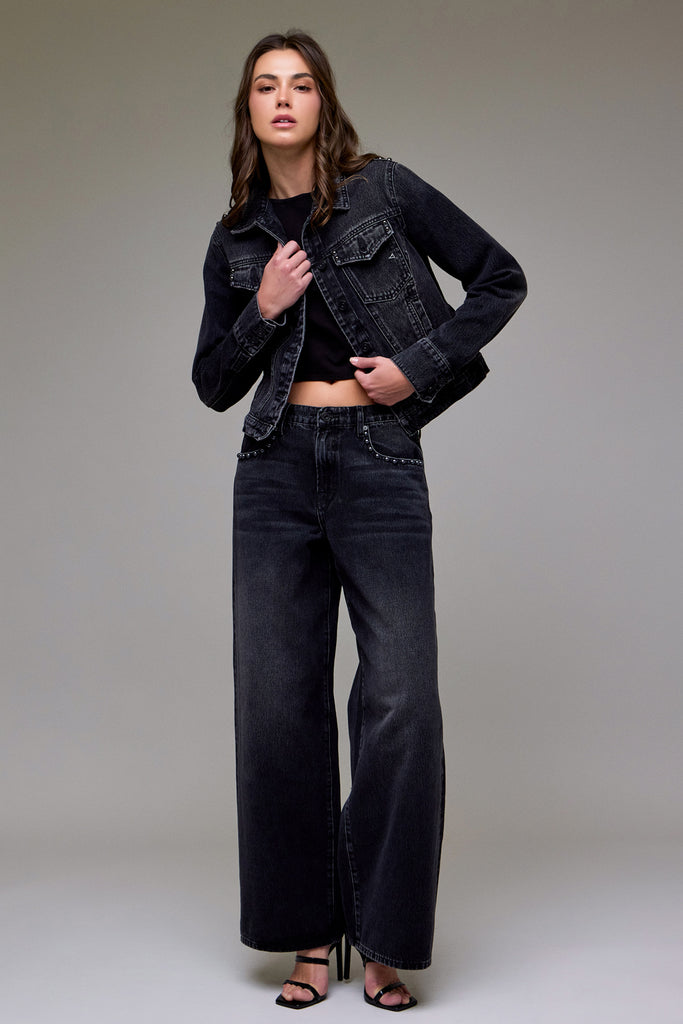 [ALYX] Black Oversized Low Slung Studded Baggy Jean