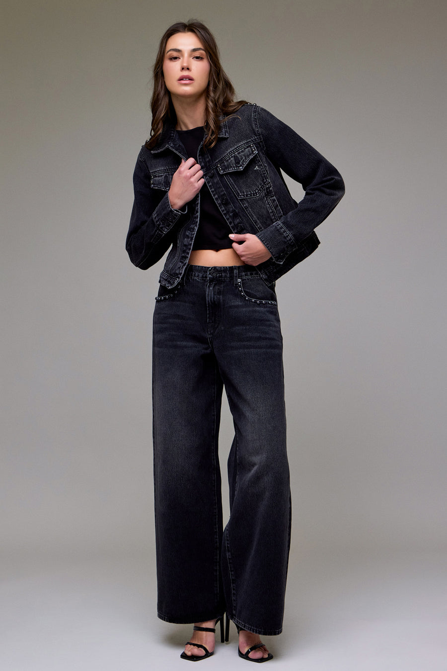 [ALYX] Black Oversized Low Slung Studded Baggy Jean