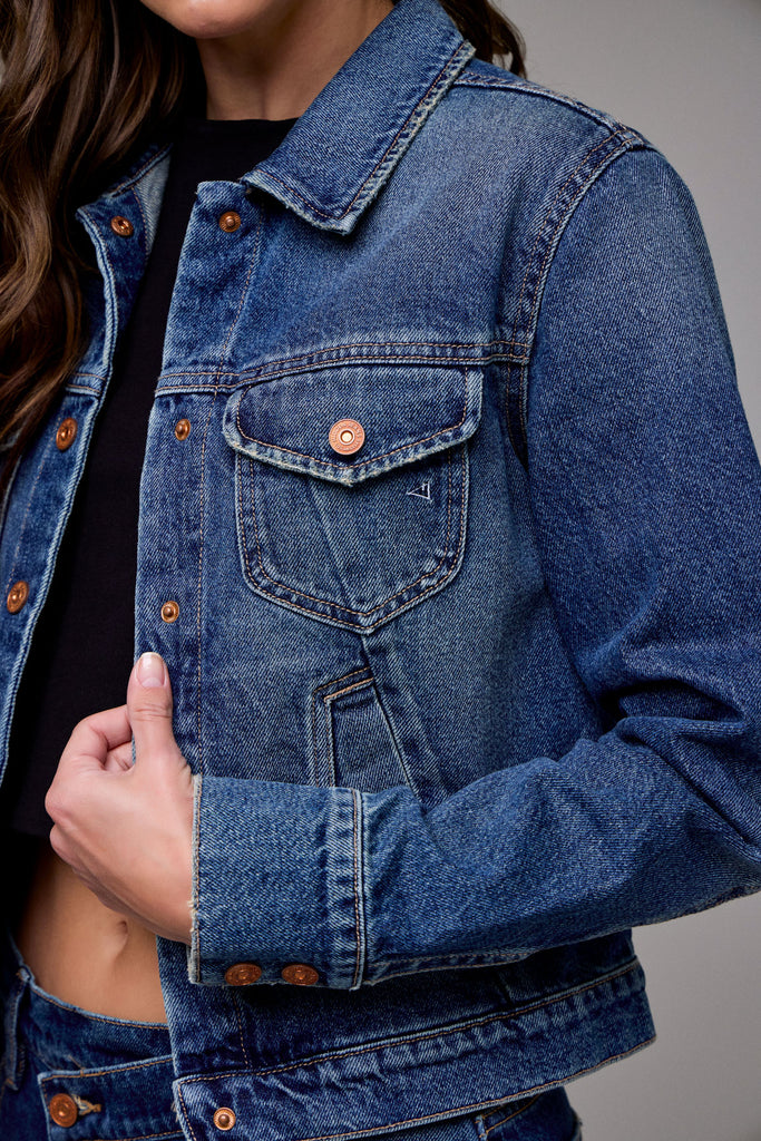 [REBEL] Dark Wash Classic Trucker Jacket