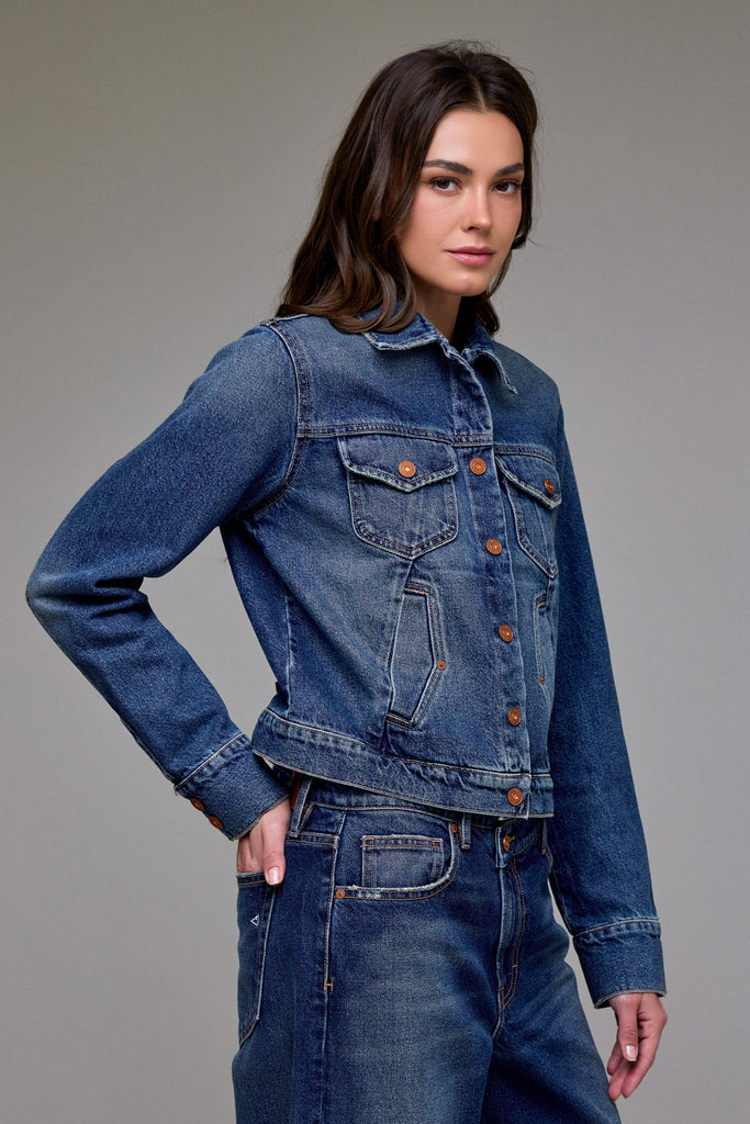 [REBEL] Dark Wash Classic Trucker Jacket