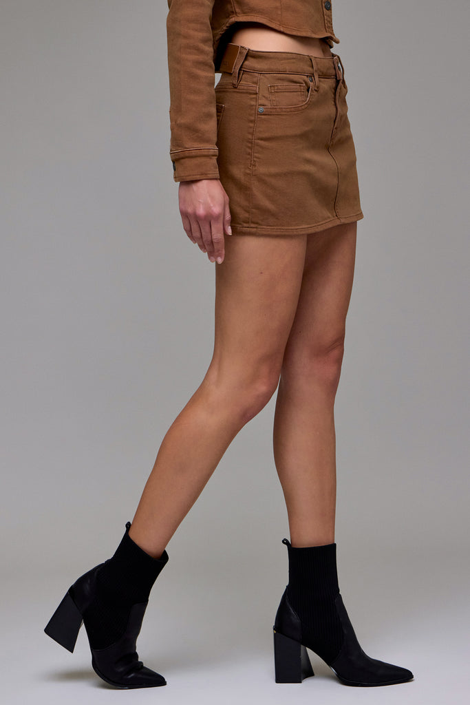 [PEYTON] Tawney Wash Micro Mini Stretch Skirt
