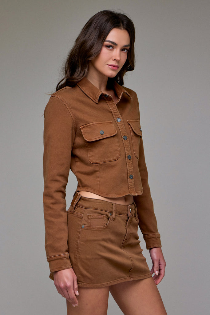[ABBEY] Tawney Wash Tapered Button-up Shirt