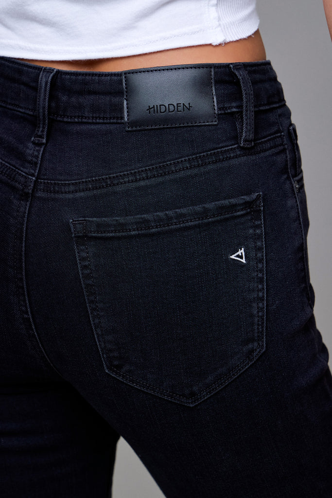 [HAPPI] Jet Black 33" Inseam Raw Hem Flare