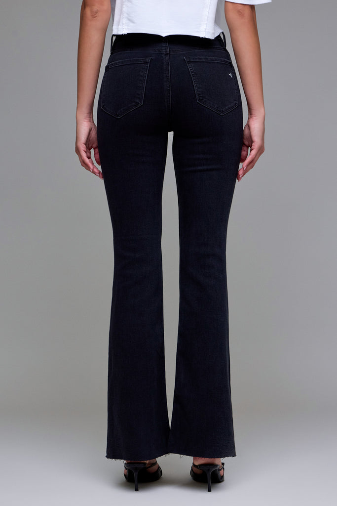 [HAPPI] Jet Black 33" Inseam Raw Hem Flare