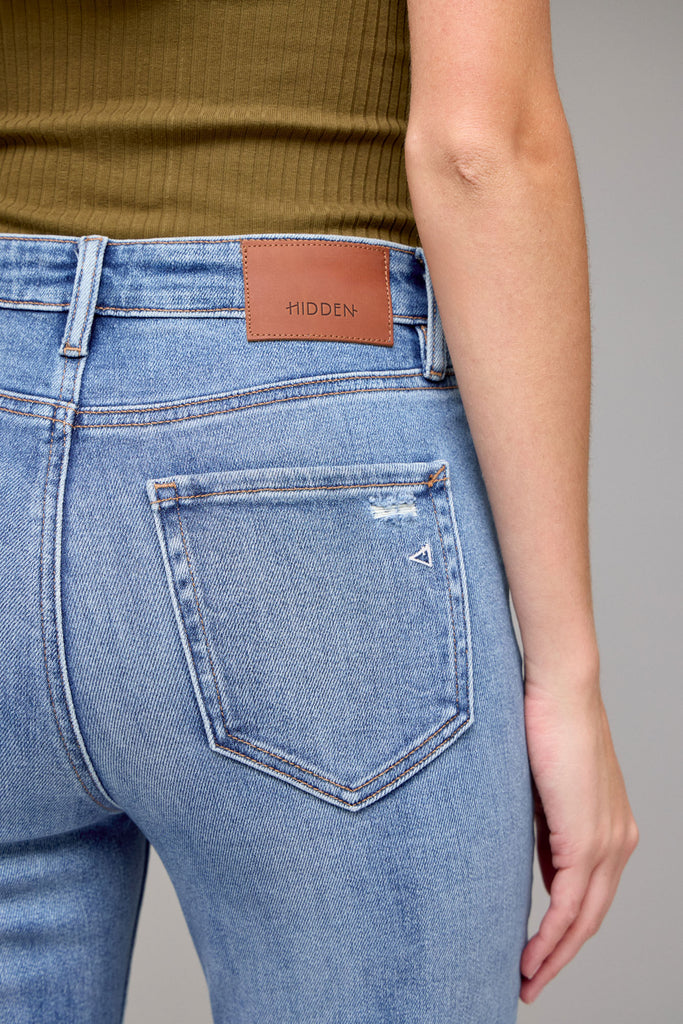 [HAPPI] Medium Light Distressed Stretch Flare