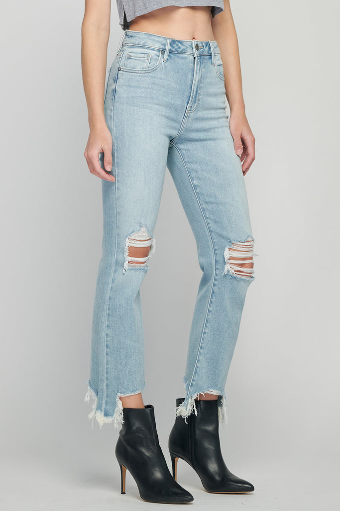 [HAPPI] DISTRESSED CROPPED FLARE