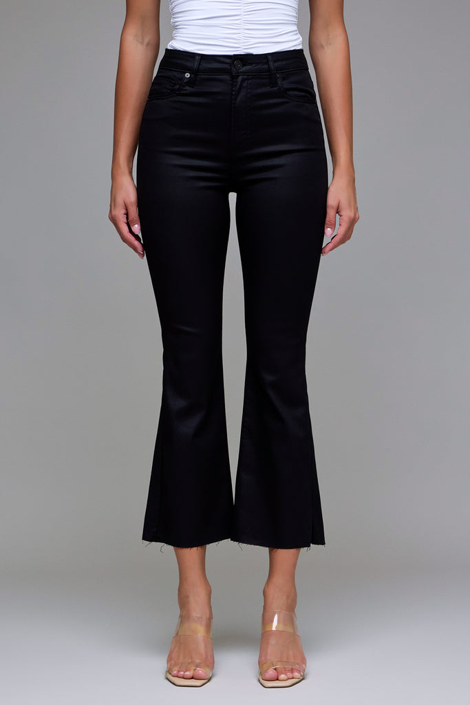 [HAPPI] Black Coated Cropped Flare