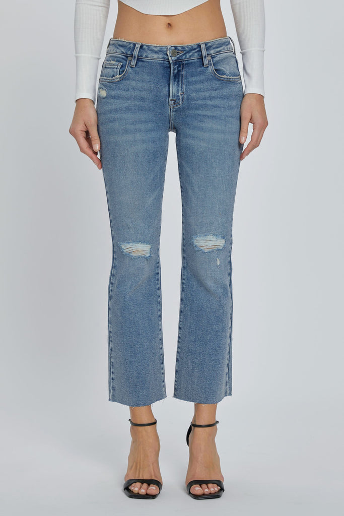 [RYAN] ACID WASH LOW RISE STRETCH BOOTCUT