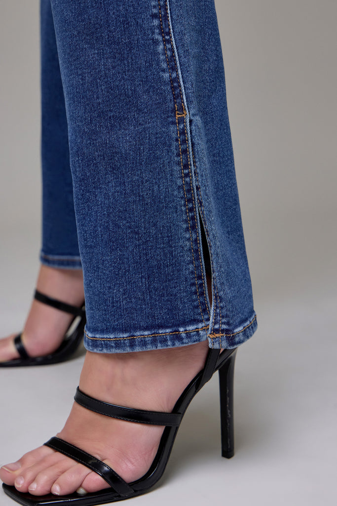 [RYAN] Dark Wash Clean Side Slit Boot Cut
