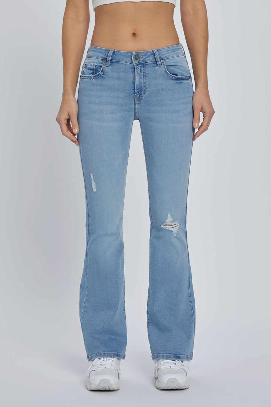[HAPPI] MEDIUM LIGHT 31" INSEAM LOW RISE GRINDED FLARE