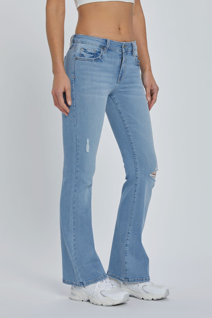 [HAPPI] MEDIUM LIGHT 31" INSEAM LOW RISE GRINDED FLARE