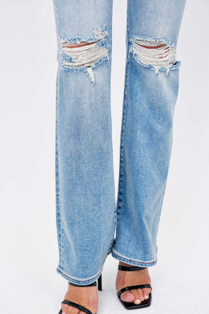 [HAPPI] Light Wash Distressed 32in Inseam Bootcut