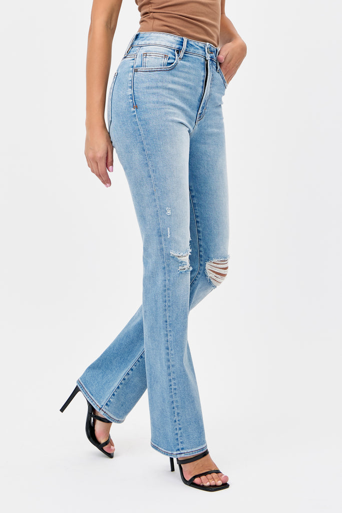 [HAPPI] Light Wash Distressed 32in Inseam Bootcut