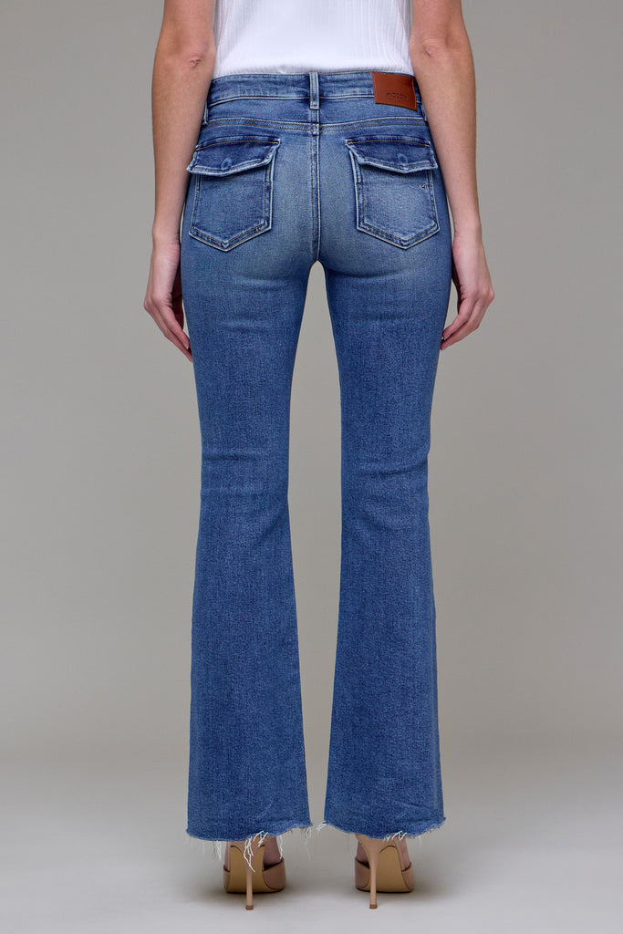 [HAPPI] Medium Dark Mid Rise Utility Pocket Flare