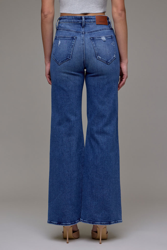 [HAPPI] Dark Wash High Rise Stretch 33" Inseam Comfort Flare