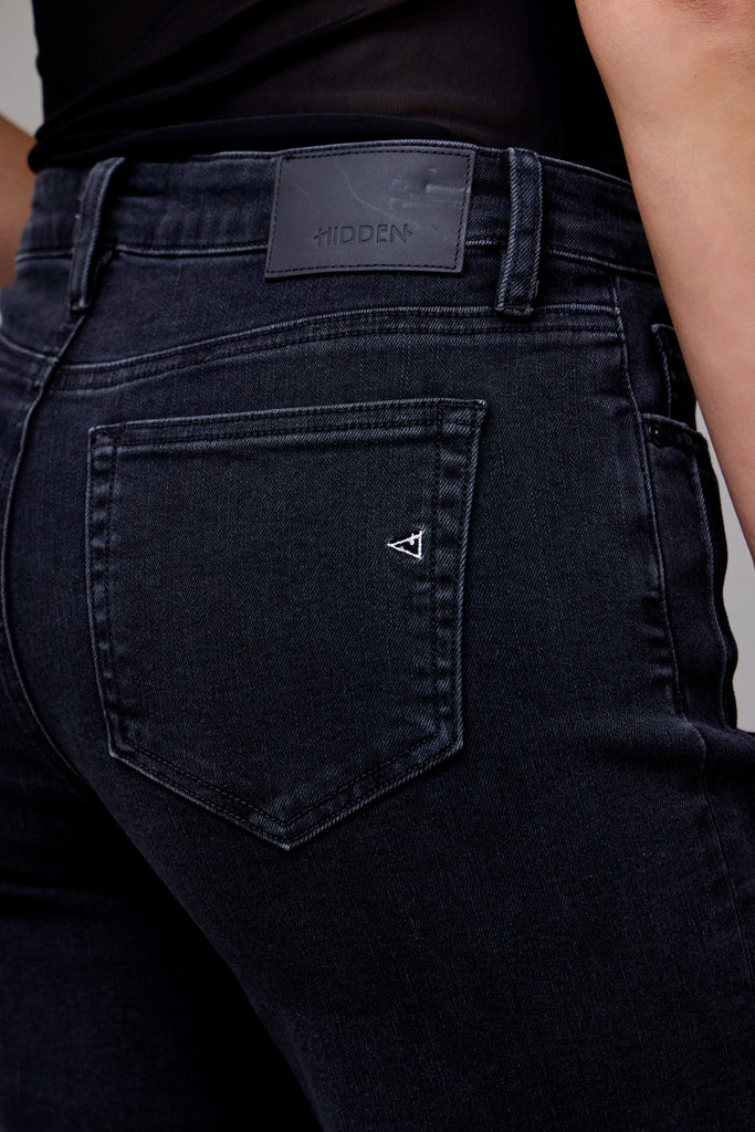 [HAPPI] Charcoal Wash Stretch Pintuck Mid Rise Comfort Flare