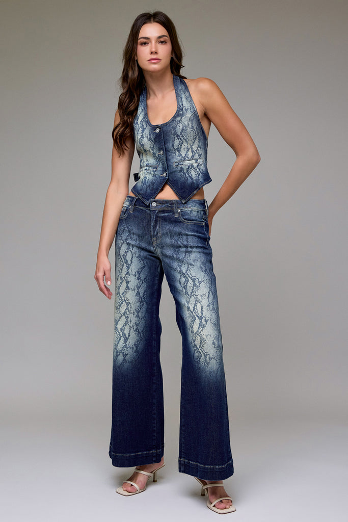 [HAPPI] Snake Print Star Stretch Comfort Flare