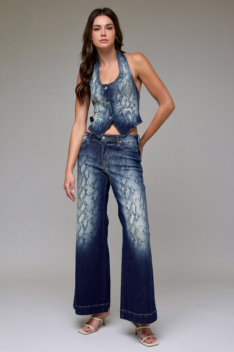 [HAPPI] Snake Print Star Stretch Comfort Flare