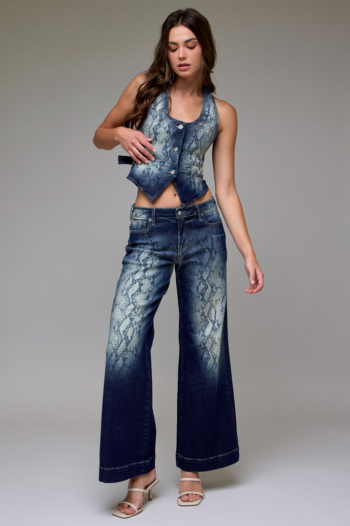 [HAPPI] Snake Print Star Stretch Comfort Flare