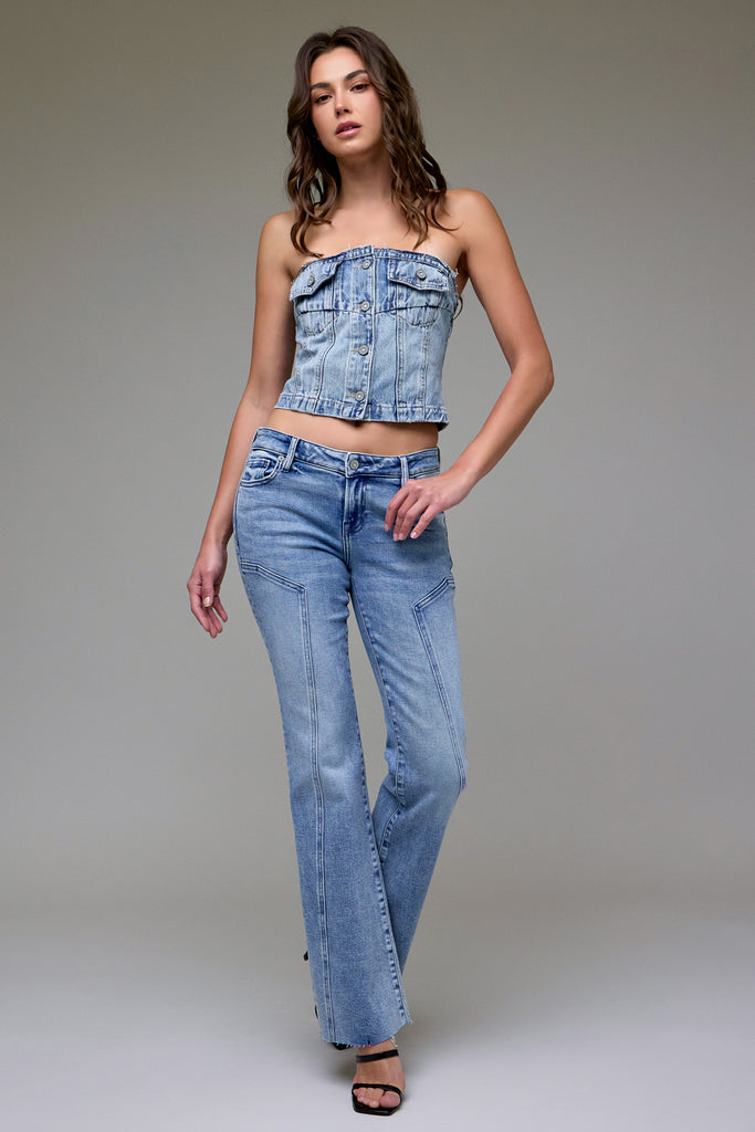 [RYAN] Light Wash Stretch Fashion Low Rise Bootcut