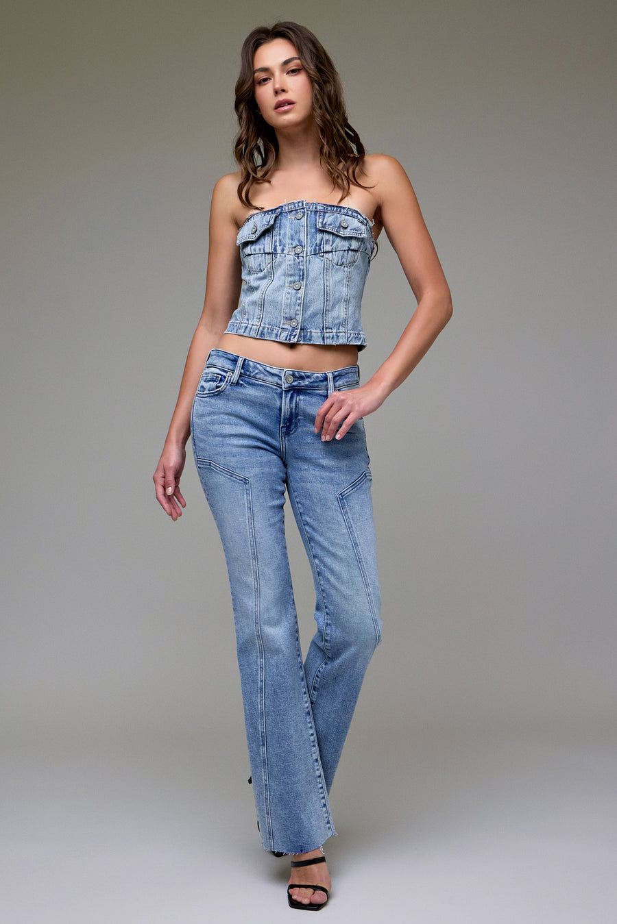 [RYAN] Light Wash Stretch Fashion Low Rise Bootcut