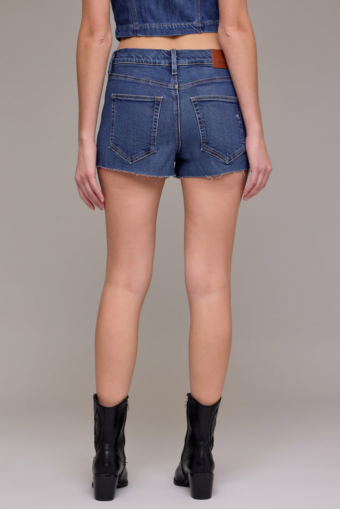 [FINN] Dark Wash High Rise 3" Inseam Micro Shorts