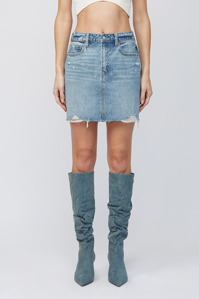 [PEYTON] MEDIUM DARK CLASSIC MINI SKIRT