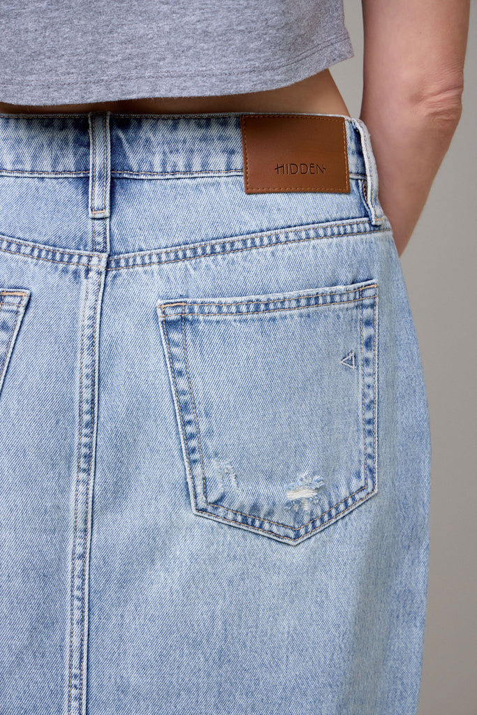 [PEYTON] Medium Light Grinded Mini Skirt
