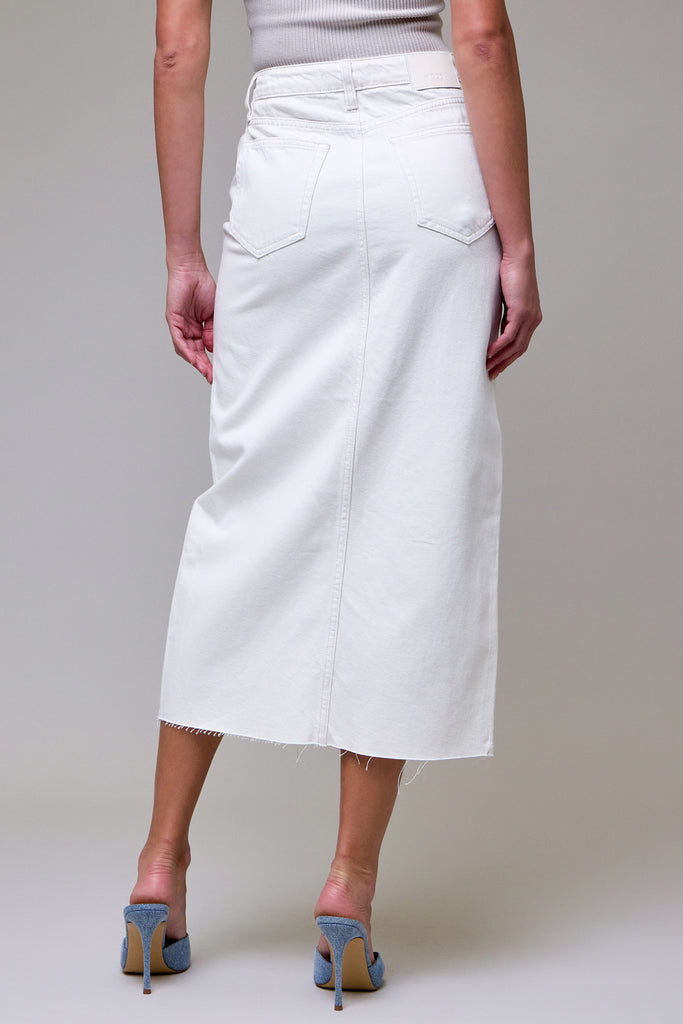 [PEYTON] Sea Salt Front Slit Midi Skirt