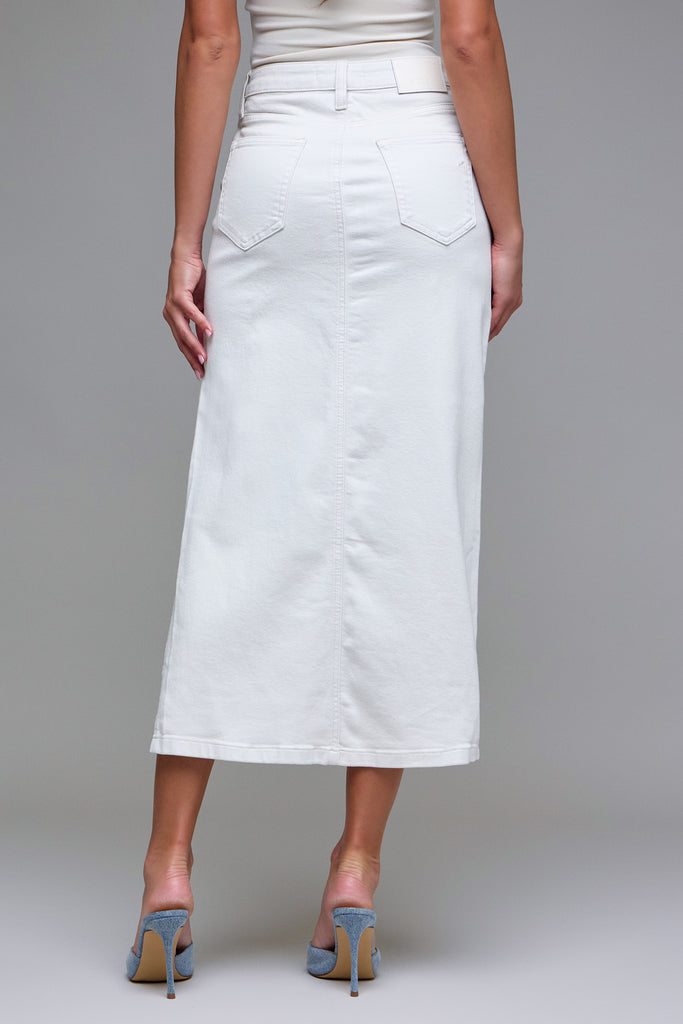 [PEYTON] Sea Salt Side Slit Midi Skirt