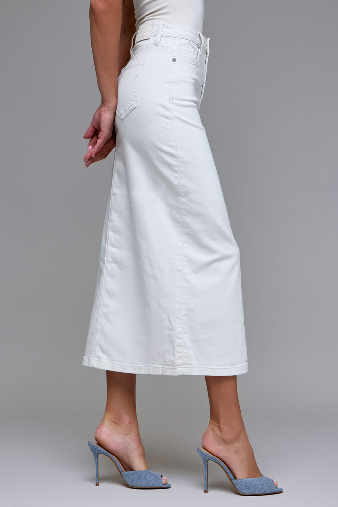 [PEYTON] Sea Salt Side Slit Midi Skirt