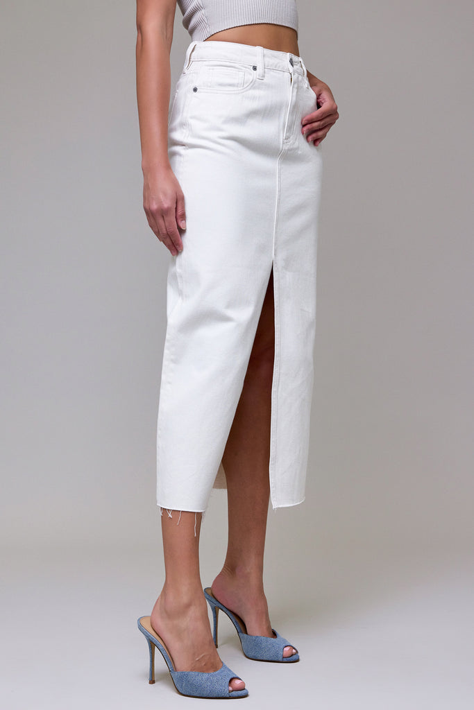 [PEYTON] Sea Salt Front Slit Midi Skirt