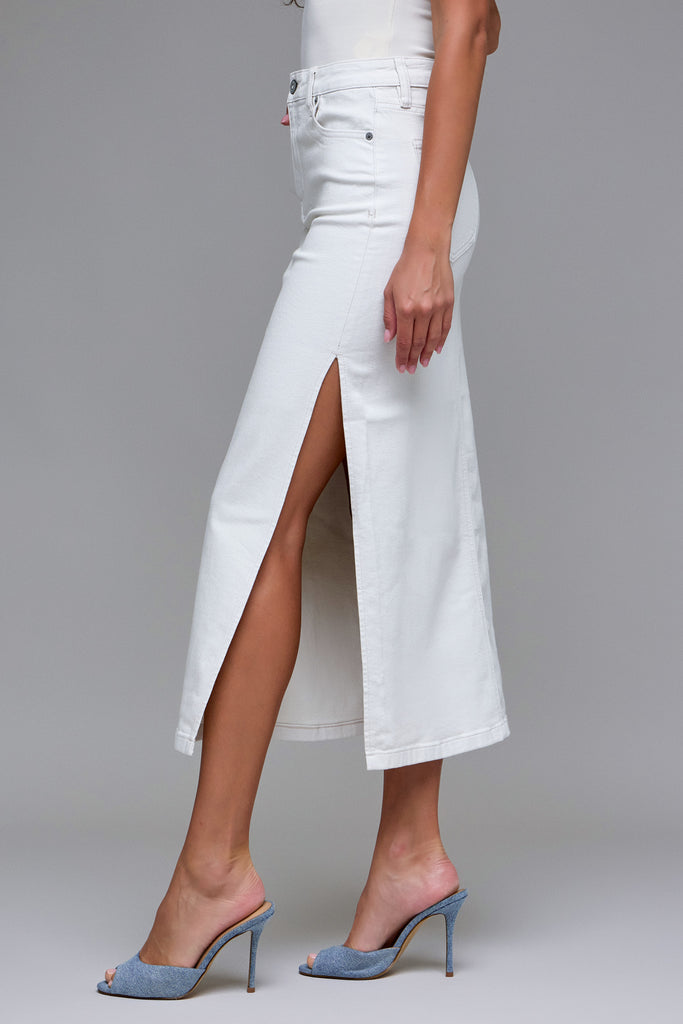 [PEYTON] Sea Salt Side Slit Midi Skirt