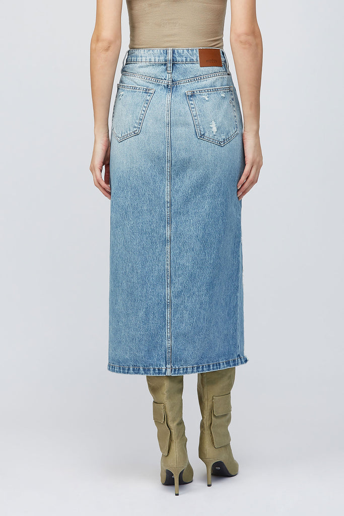 [PEYTON] Medium Distressed Maxi Skirt