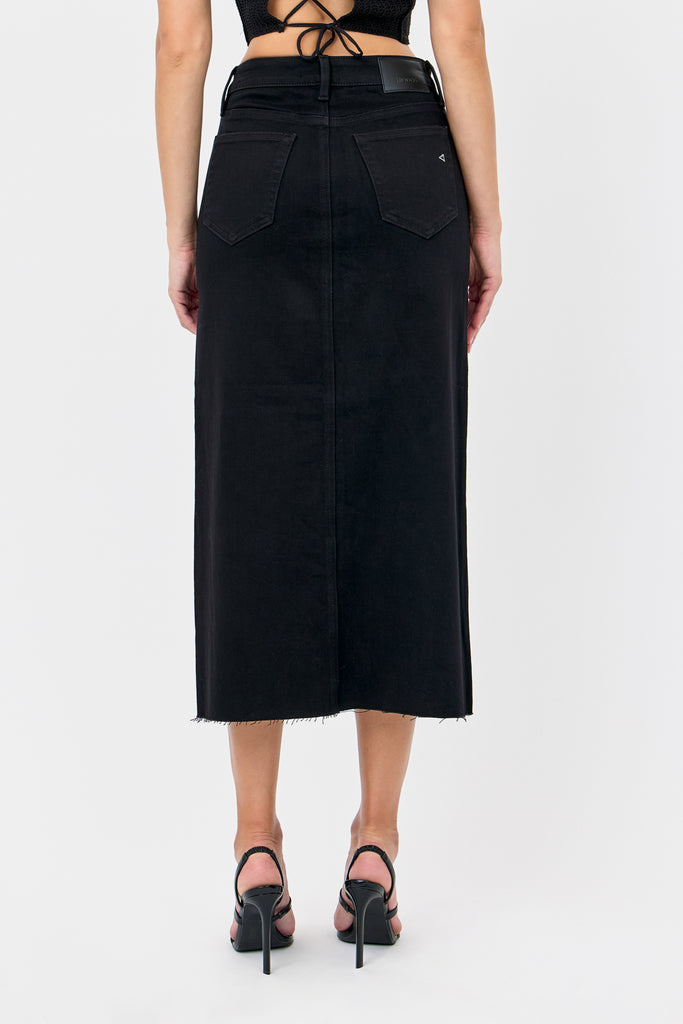 [PEYTON] BLACK 34" INSEAM MIDI SKIRT