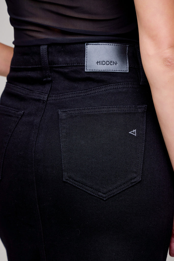 [PEYTON] BLACK 34" INSEAM MIDI SKIRT
