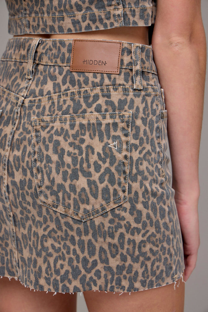 [PEYTON] Cheetah Print Pleat Mini Skirt