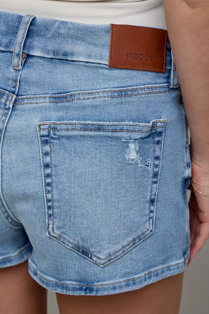 [PEYTON] Light Wash Low Rise Stretch Micro Mini Skort