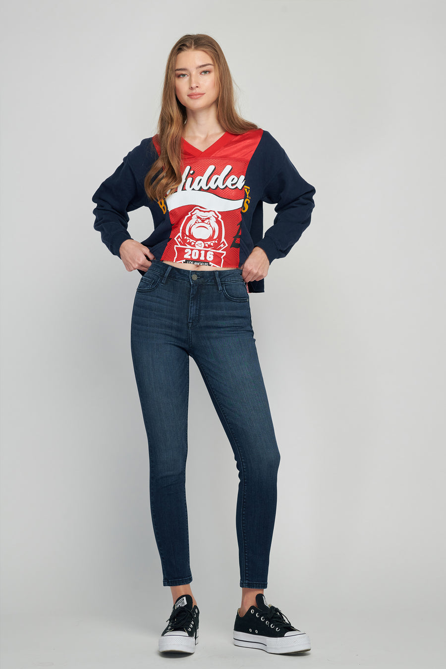 AMELIA <p/> DARK WASH CLEAN STRETCH SKINNY