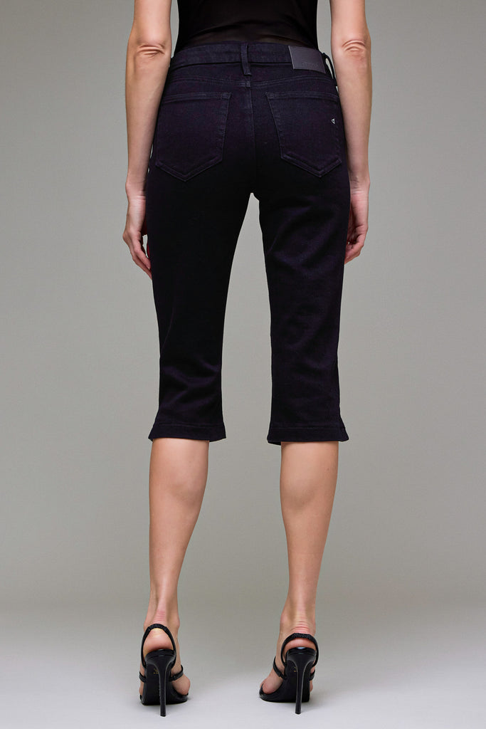 [AMELIA] Black Cropped Capri Mid Rise Skinny