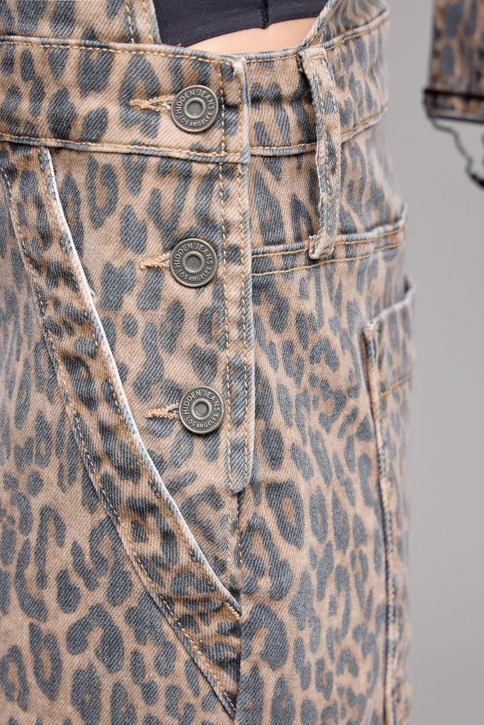 [DYLAN] Cheetah Print Baggy Overalls