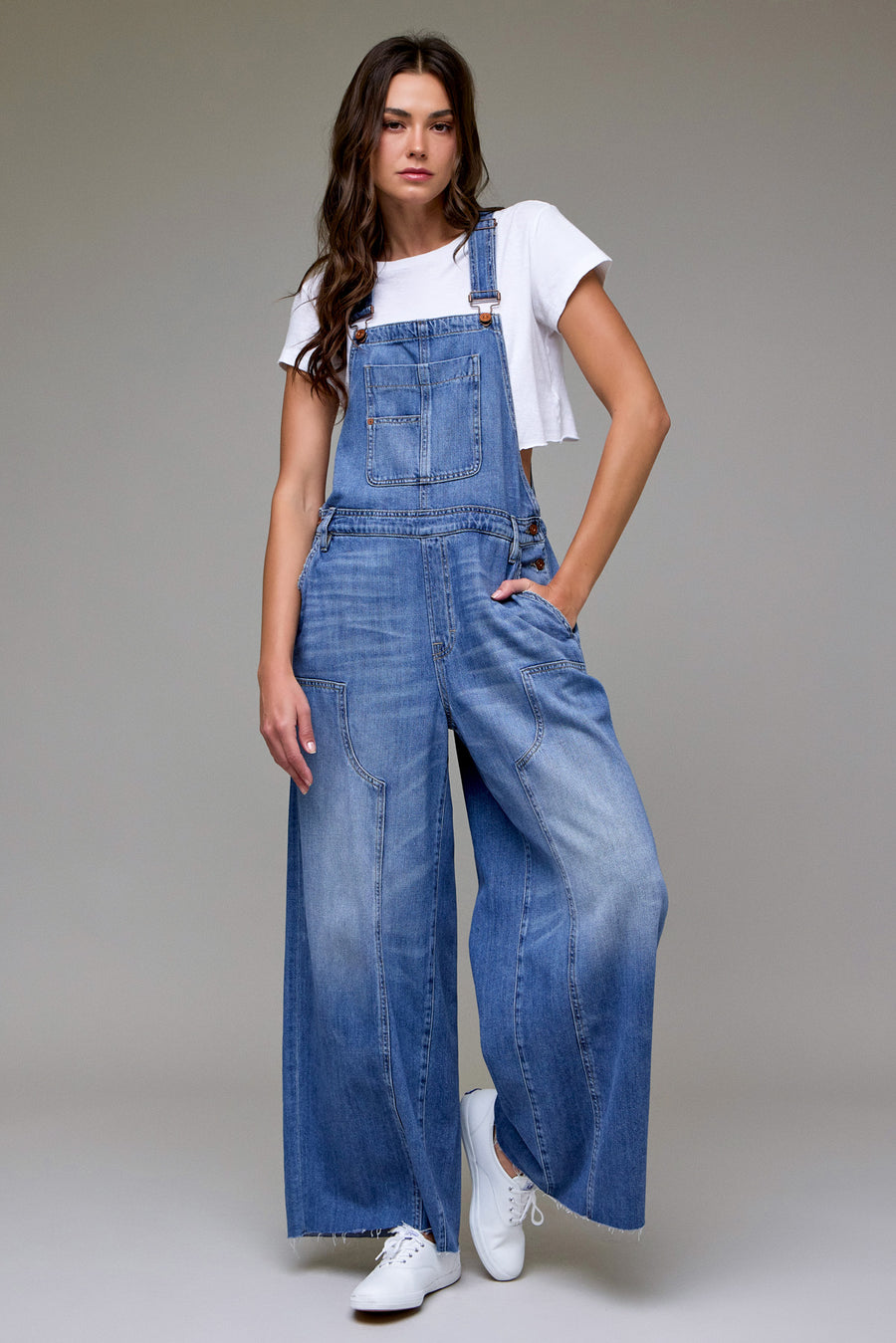 [DYLAN] Medium Wash Super Soft Western 30" Inseam Overall