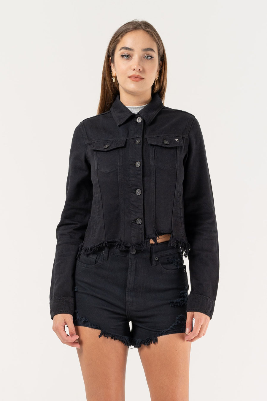 REBEL BLACK COLLARLESS JACKET