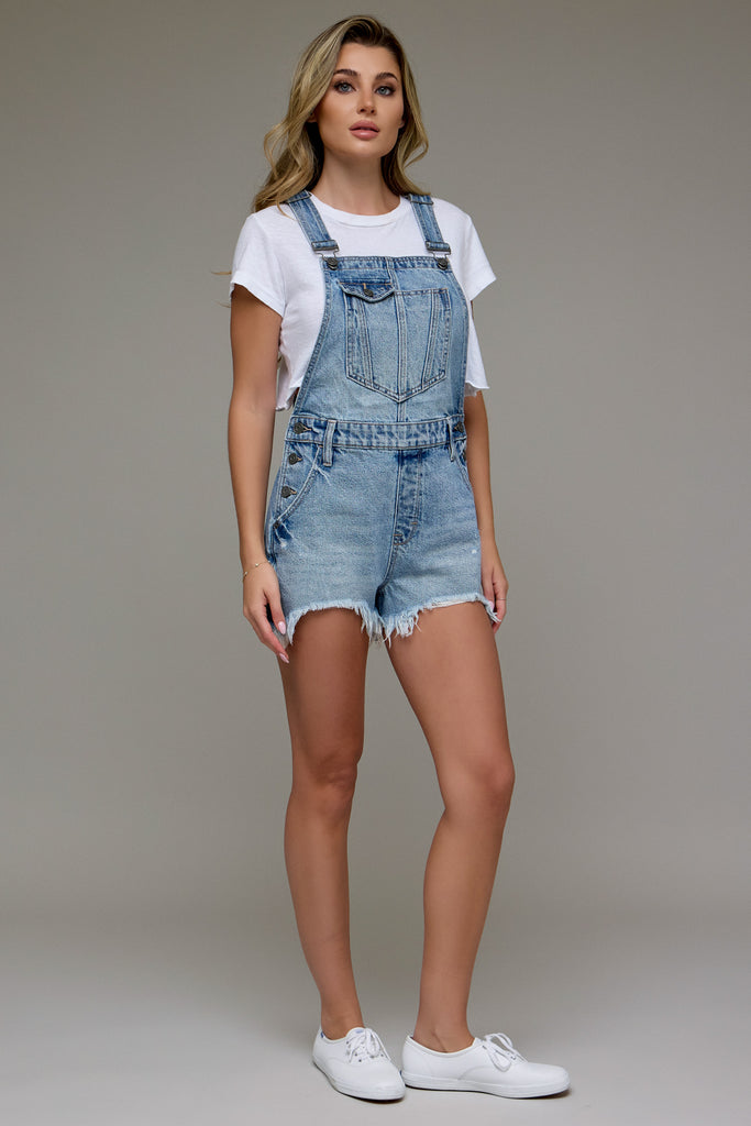 [DYLAN] Medium Wash Frayed Hem Shortall