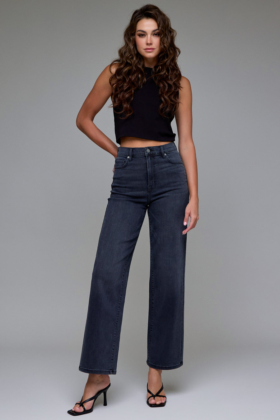 [LOGAN] Black High Rise 31" Inseam Dad Jean