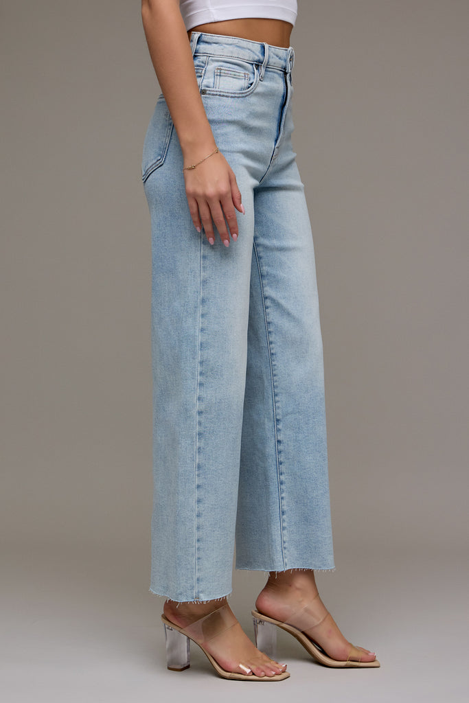 [NORI] Light Wash Clean Stretch Wide leg