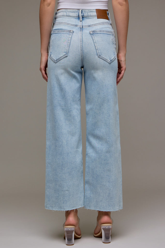 [NORI] Light Wash Clean Stretch Wide leg