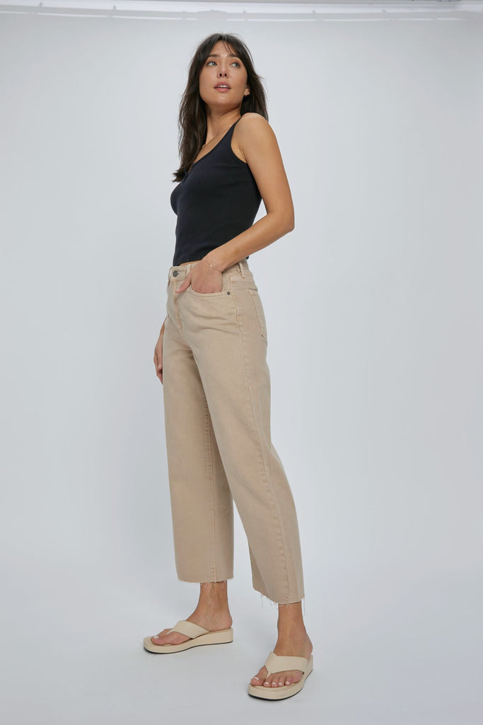 [NORI] KHAKI CROPPED WIDELEG