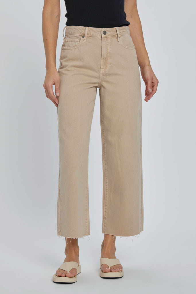 Khaki cropped best sale jeans