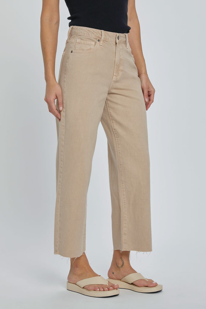 [NORI] KHAKI CROPPED WIDELEG